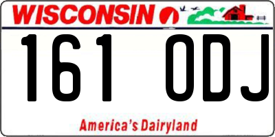WI license plate 161ODJ