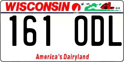 WI license plate 161ODL