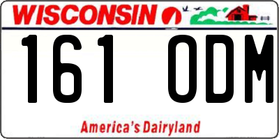 WI license plate 161ODM