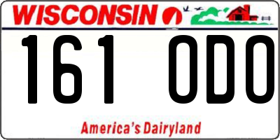 WI license plate 161ODO