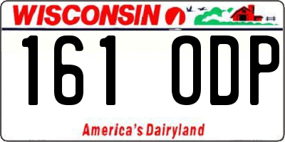 WI license plate 161ODP