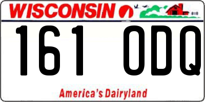 WI license plate 161ODQ