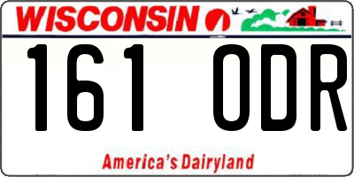 WI license plate 161ODR