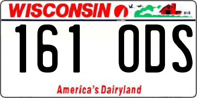 WI license plate 161ODS