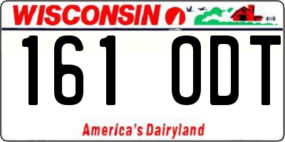 WI license plate 161ODT