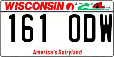 WI license plate 161ODW