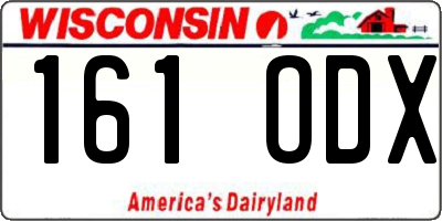 WI license plate 161ODX