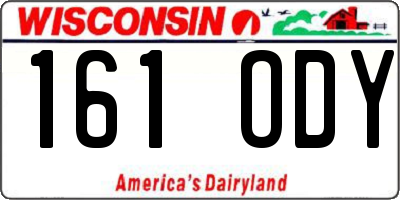 WI license plate 161ODY