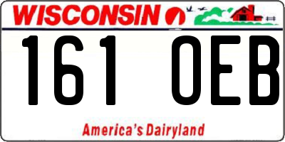 WI license plate 161OEB
