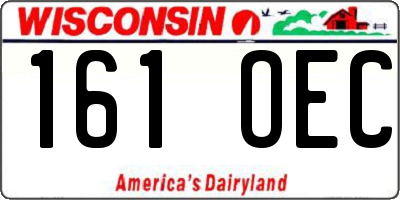 WI license plate 161OEC