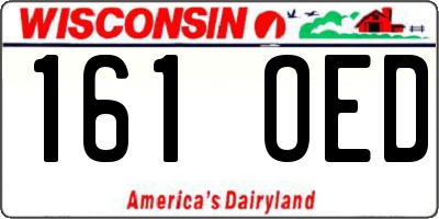 WI license plate 161OED
