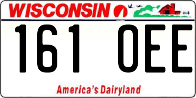 WI license plate 161OEE