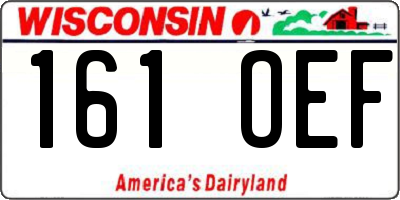 WI license plate 161OEF