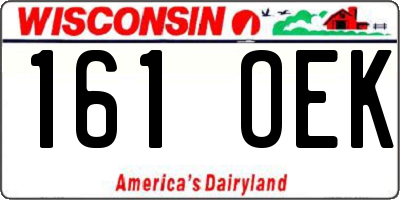 WI license plate 161OEK