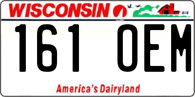 WI license plate 161OEM