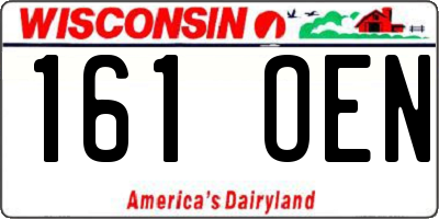 WI license plate 161OEN