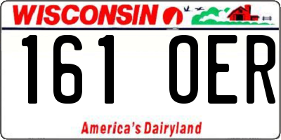 WI license plate 161OER