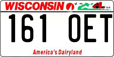 WI license plate 161OET