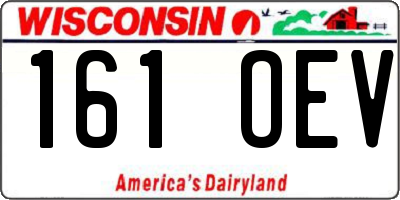 WI license plate 161OEV