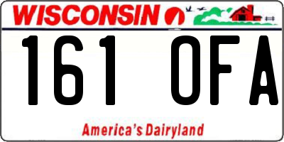 WI license plate 161OFA