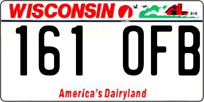 WI license plate 161OFB