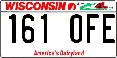 WI license plate 161OFE