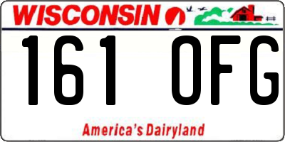 WI license plate 161OFG