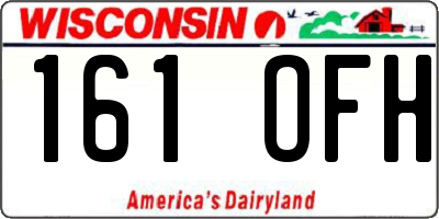 WI license plate 161OFH