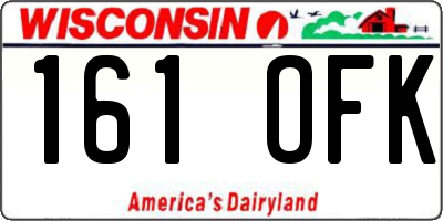 WI license plate 161OFK