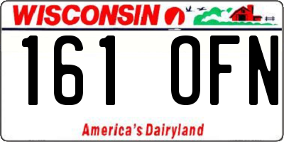 WI license plate 161OFN
