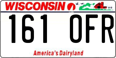 WI license plate 161OFR