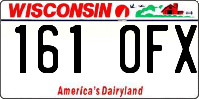 WI license plate 161OFX