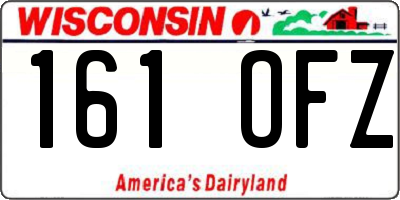 WI license plate 161OFZ