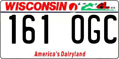 WI license plate 161OGC