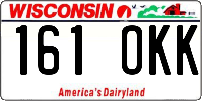WI license plate 161OKK