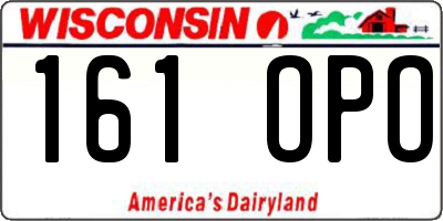 WI license plate 161OPO