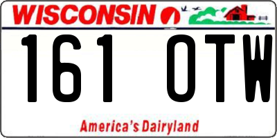 WI license plate 161OTW