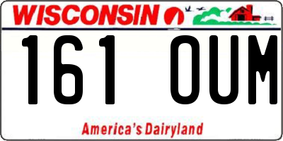 WI license plate 161OUM
