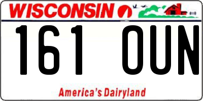 WI license plate 161OUN