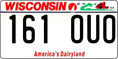 WI license plate 161OUO