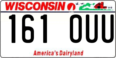 WI license plate 161OUU