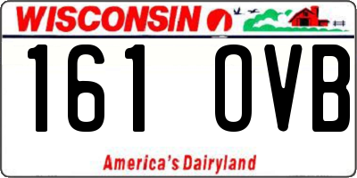 WI license plate 161OVB