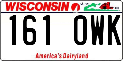 WI license plate 161OWK