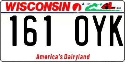 WI license plate 161OYK