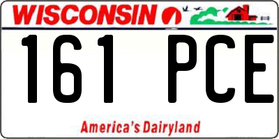 WI license plate 161PCE