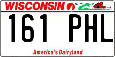 WI license plate 161PHL