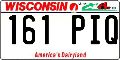 WI license plate 161PIQ