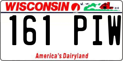 WI license plate 161PIW