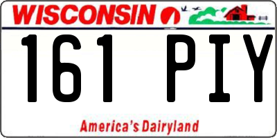 WI license plate 161PIY