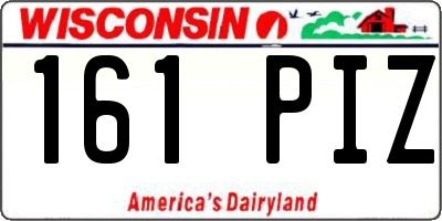 WI license plate 161PIZ